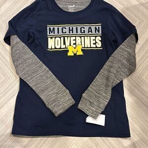 Gen2 Boys Michigan Faux Layered Navy Blue & Grey Long Sleeve Shirt